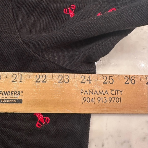 Quacker Factory Womens Polo 1X Plus Lobster Black Red Button Up Top Short Sleeve - Picture 6 of 7